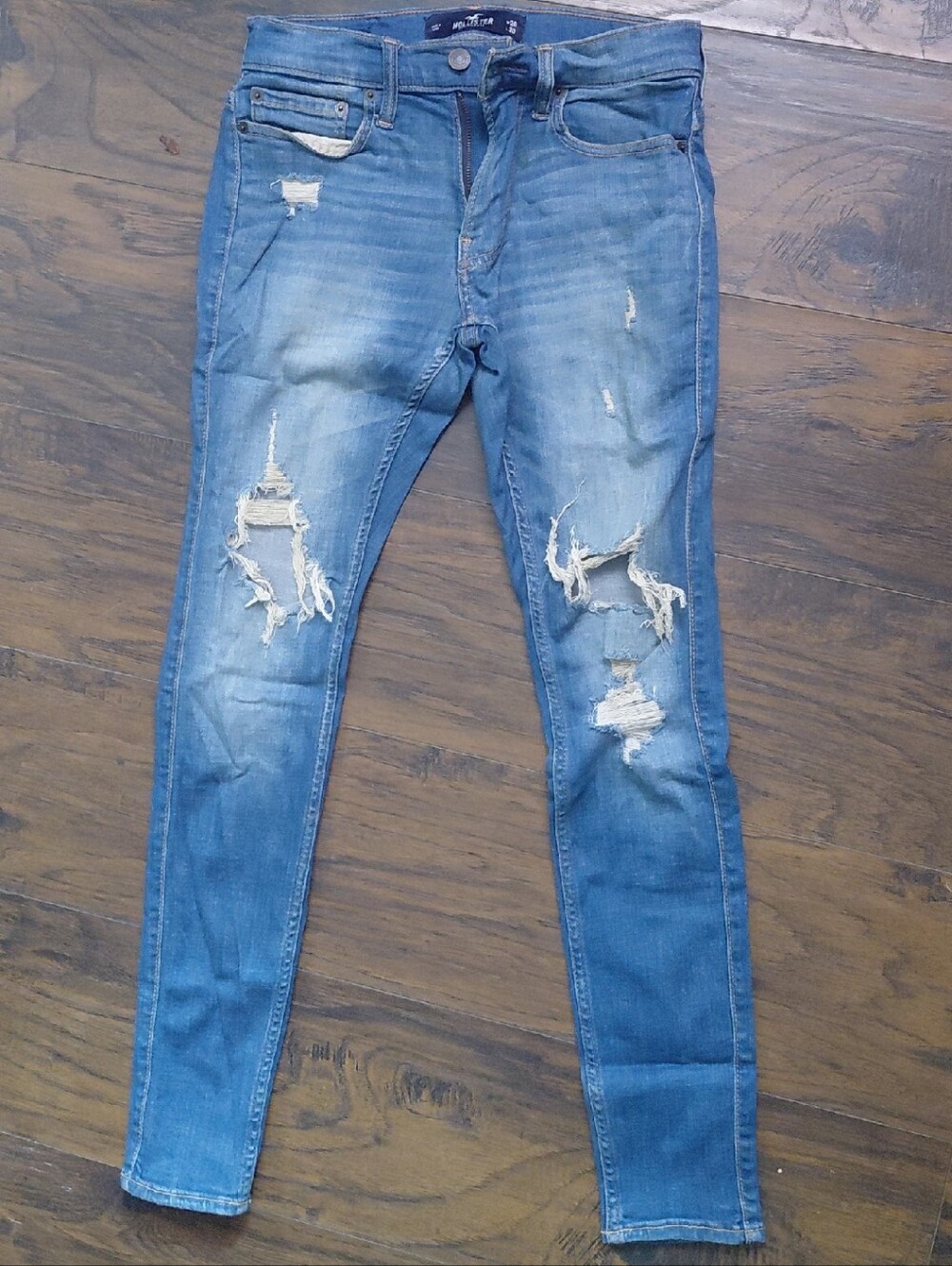 Hollister Distressed Blue Skinny Jeans